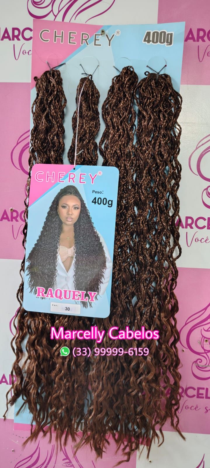 Cabelo Raquely Textura Miojinho Cacheado 400g Cherey