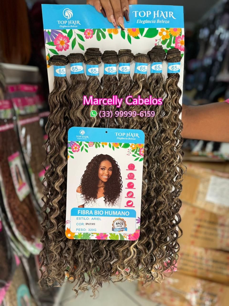 Cabelo Ariel Bio Humano luxo 320g 65cm